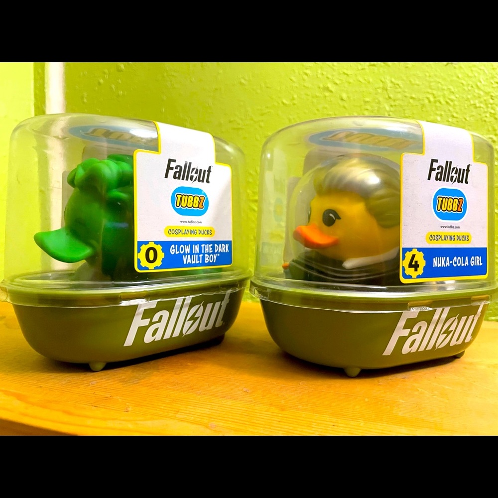 2 Fallout TUBBZ ducks Vault Duck and Nuka-Girl Duck